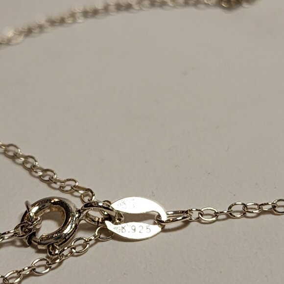 925 Druzy Quartz Heart Silver Necklace - Picture 6 of 7